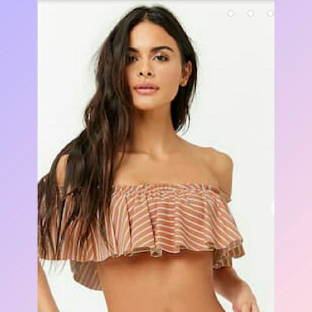 F21 Striped Bikini Top